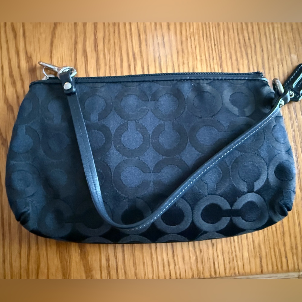 Coach Black Signature Wristlet - Picture 2 of 3